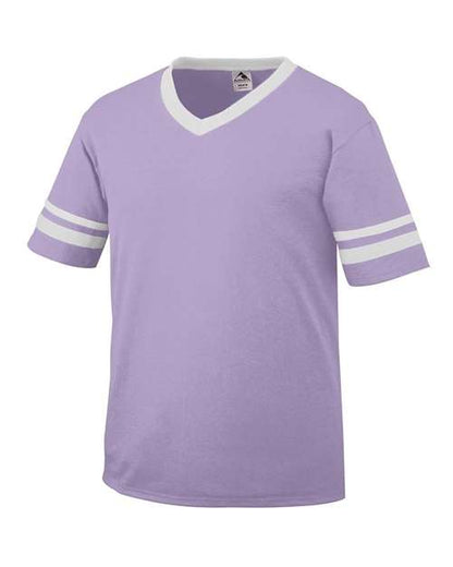 V-Neck Jersey with Striped Sleeves