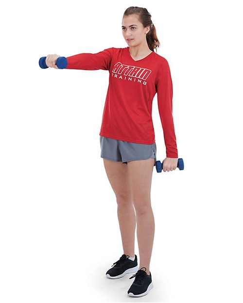 Women's Attain Wicking Long Sleeve V-Neck T-Shirt