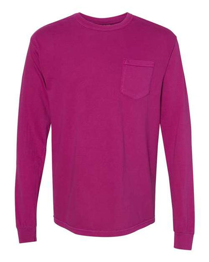 Unisex Garment-Dyed Heavyweight Long Sleeve Pocket T-Shirt