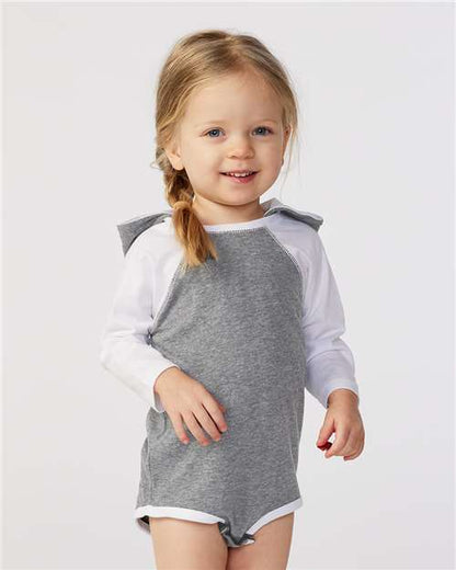Infant Fine Jersey Character Hooded Long Sleeve Bodysuit with Ears
